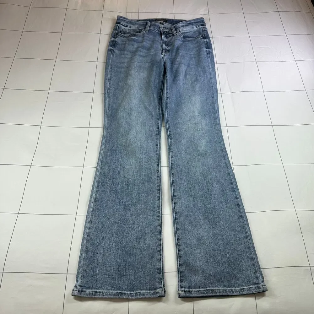 Judy Blue Jeans Womens 28 Rock Springs Mid Rise Boot Cut Western Bohemian Boho